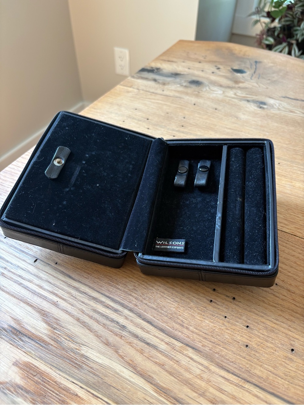 Wilsons Leather Black Jewelry Travel Case